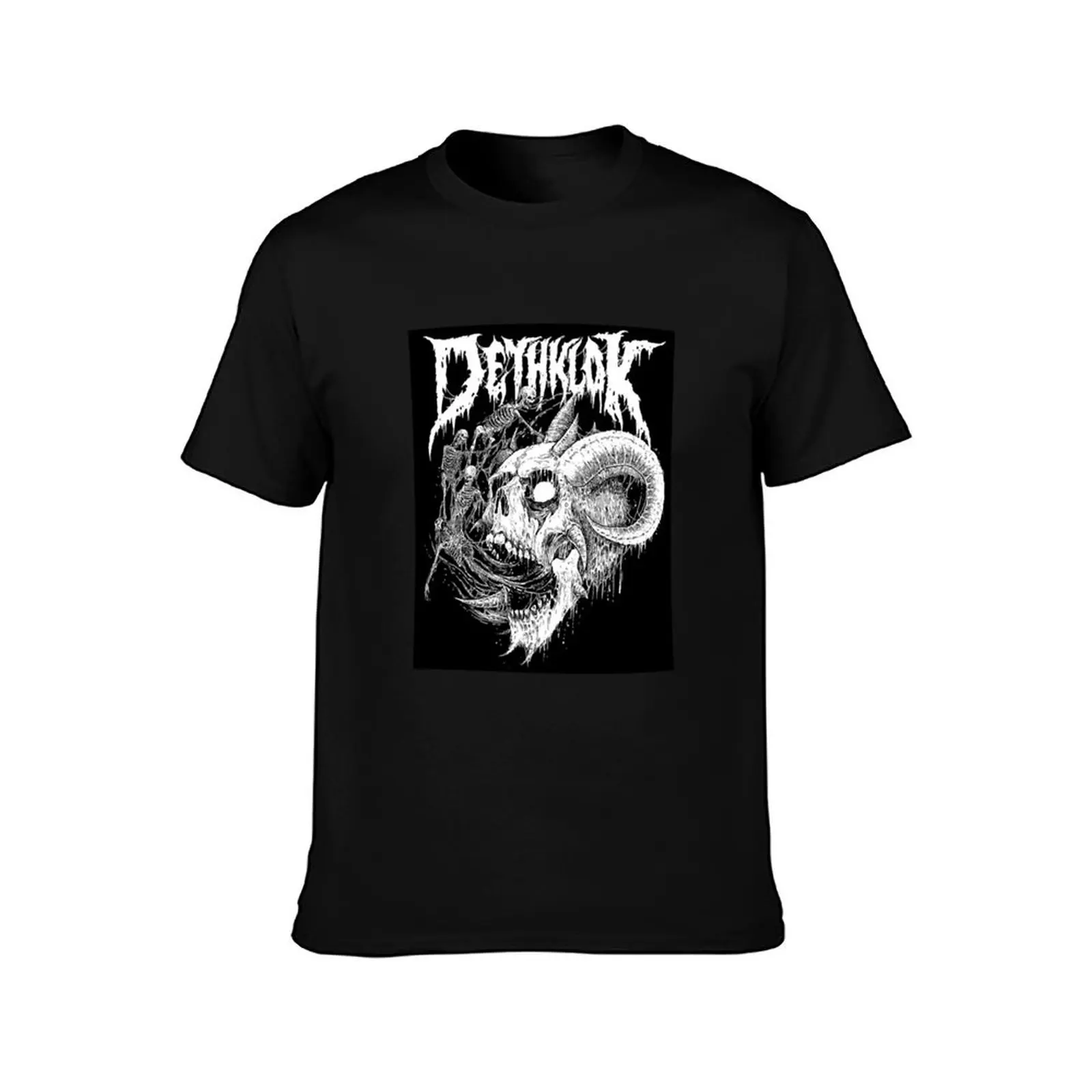best skull logo rock band dethklok mestikoemelu Graphic T-Shirt Urban Style Casual Short Sleeve Top T-Shirt