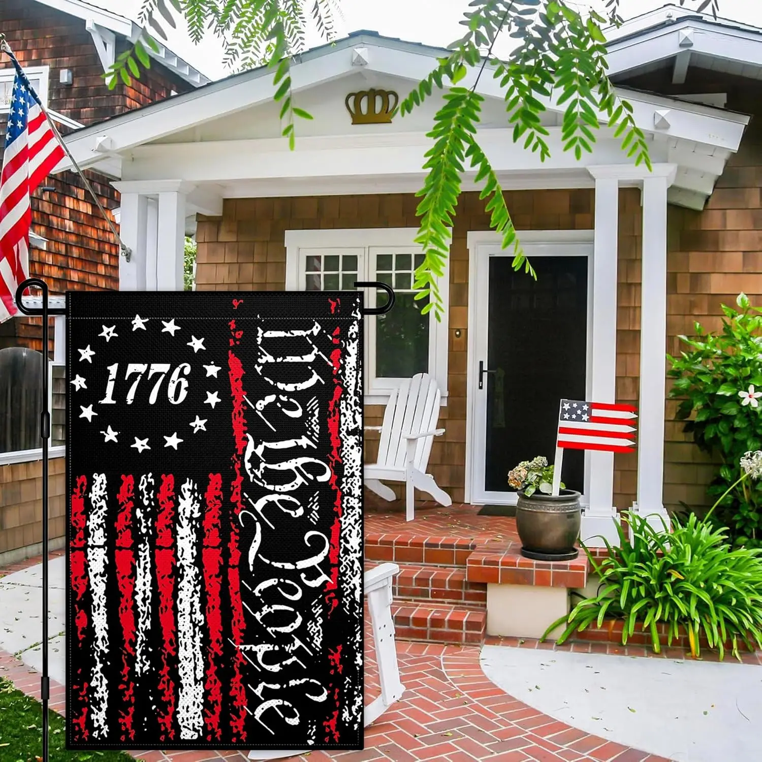 علم حديقة We The People مقاس 12 × 18 بوصة خارجي 1776 علم حديقة أمريكي مزدوج الجوانب 3 طبقات قماش مزدوج الجوانب للمنزل Outsi ttj #2