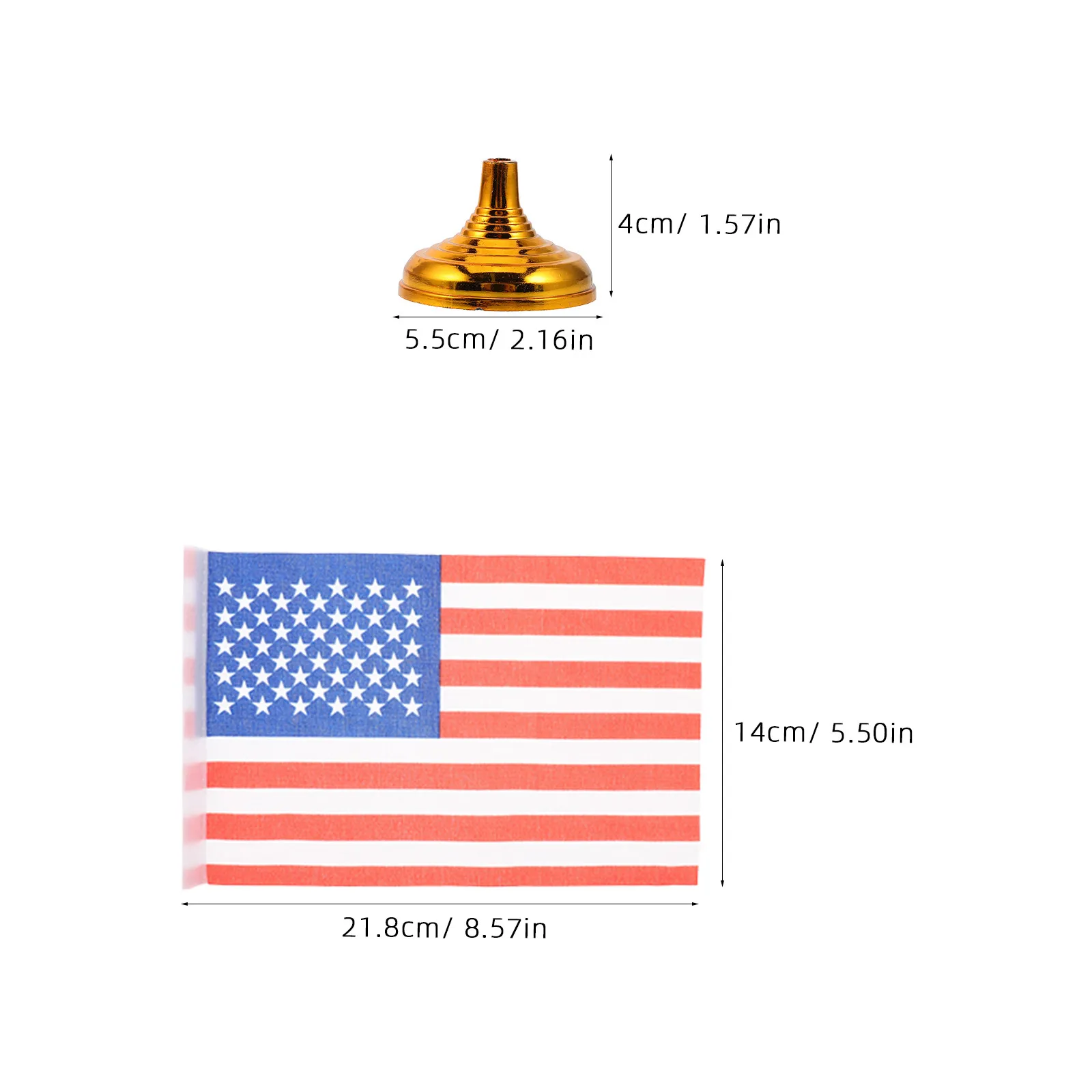 12Set Us Table Flag Desk Stand Plastic Base Decorative American Flag 14x21cm Miniature Banner Office Meeting Home Event