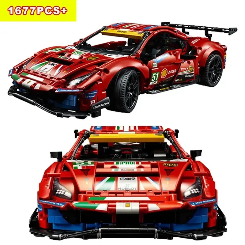 1677PCS Technic Racing Sports Collectable Model Car Building Kit, Car Construction Toy, Gift Idea for Kids, Boys and Girls