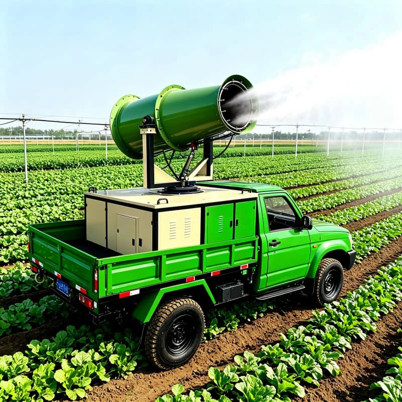 Full Circle Fog Cannon Sprayer Machine 60m Throw 350 Degree Rotation For Port Terminal Bulk Material Yard Customized