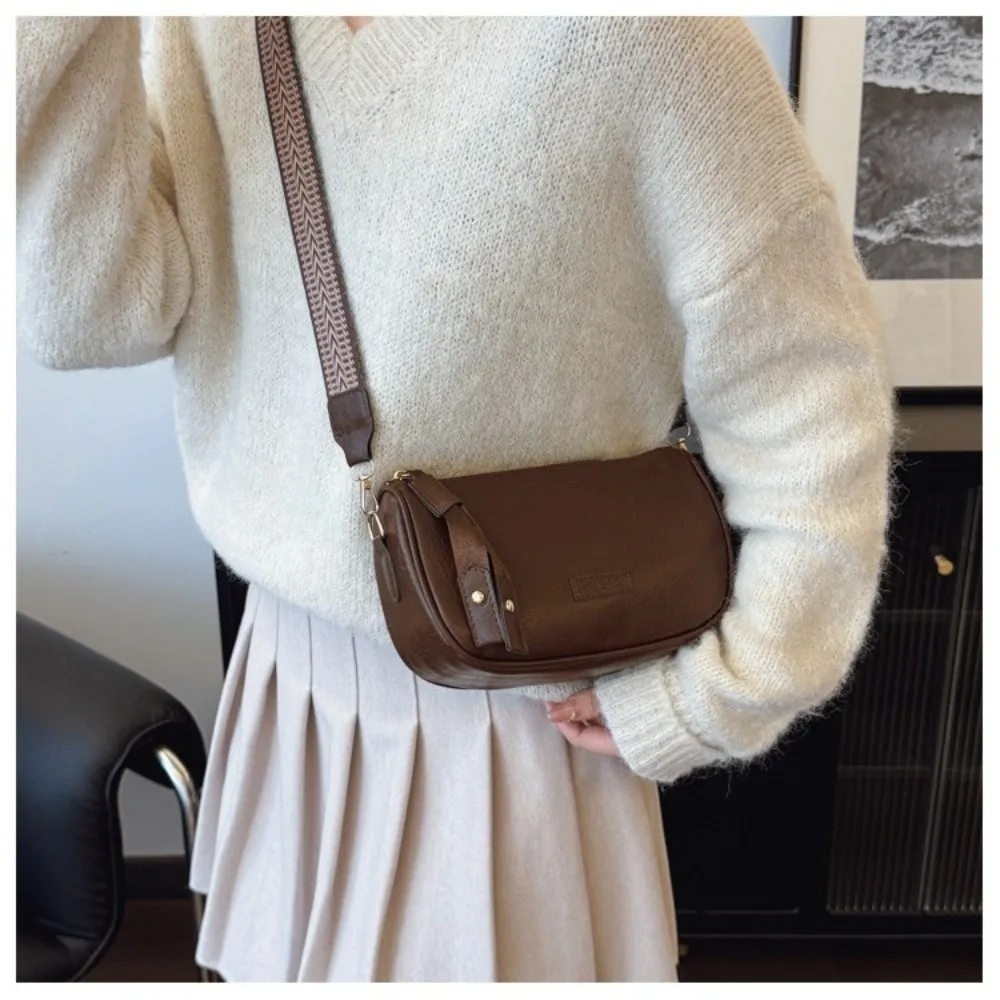 Robuste Retro-Umhängetasche aus PU-Leder, lässige Handtasche mit großer Kapazität, vielseitige Messenger-Tasche für Damen – Detail 10