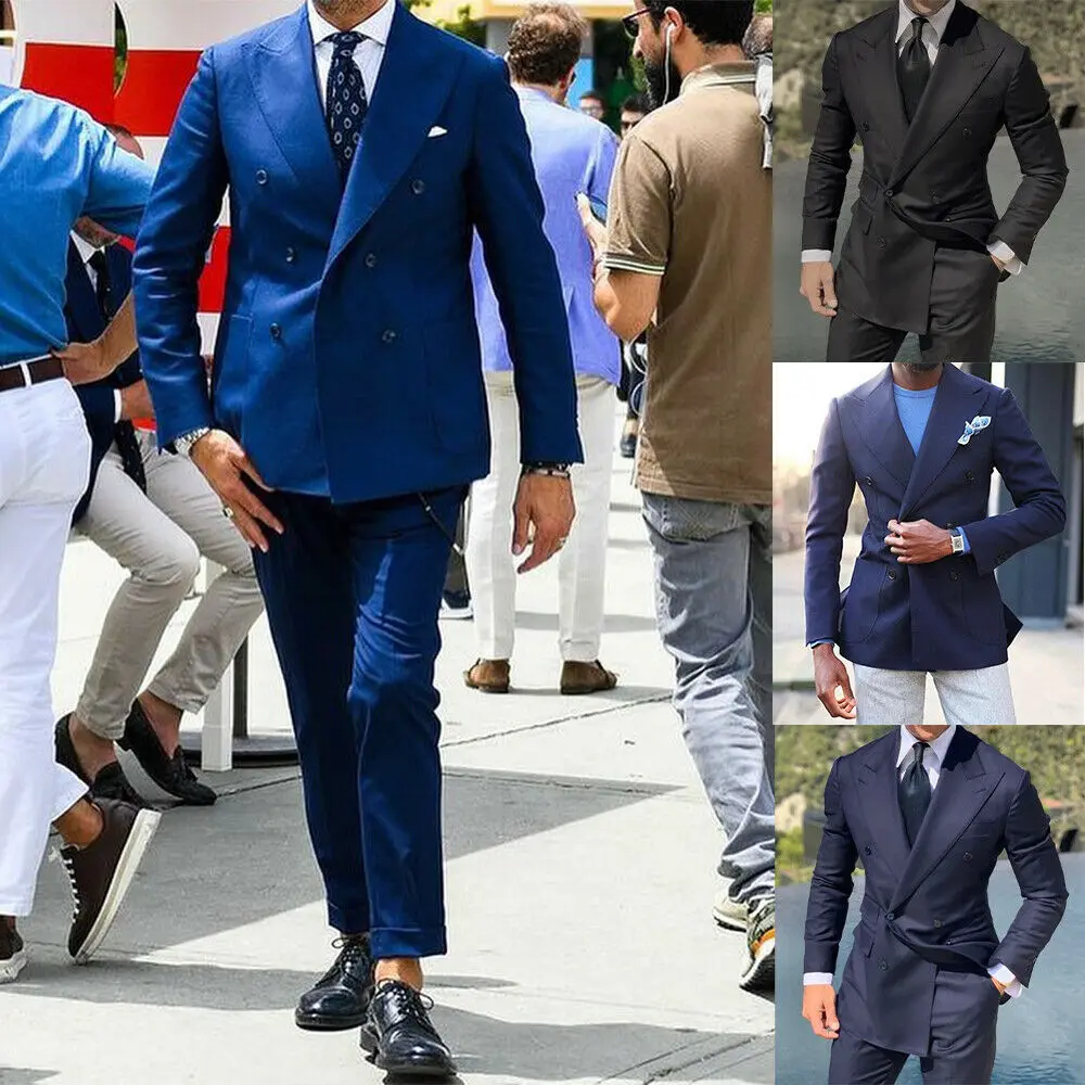 Traje de negocios rojo óxido para hombre, esmoquin ajustado con solapa de pico, para boda, graduación, ocasión Formal, chaqueta y pantalones de 2 piezas