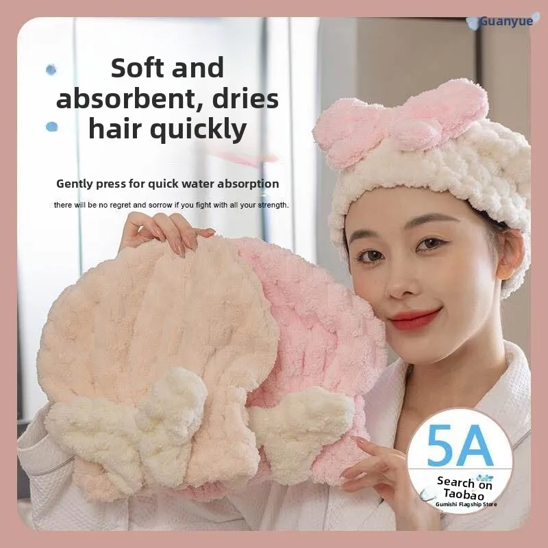

Thickened Super Absorbent Quick Dry Hair Cap Cute Female Hair Washing Bath Cap Head Towel Hair Drying Cap / Disposable Hair D...