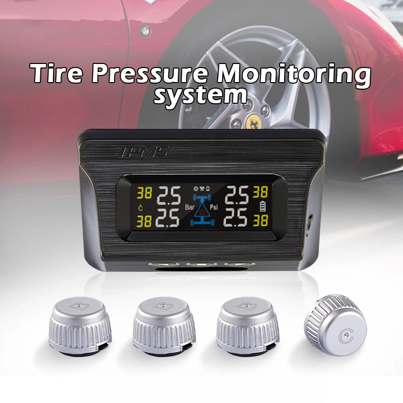 Car Digital Tire Pressure Gauges Solar Wireless Tire Pressure System Sensor