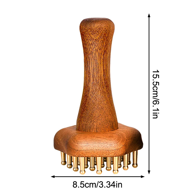 

Прочный китайский спа-инструмент для акупунктурных точек, латунная бусина, массажная расческа Гуа Ша, меридианная щетка, ручка, точечная массажная щетка