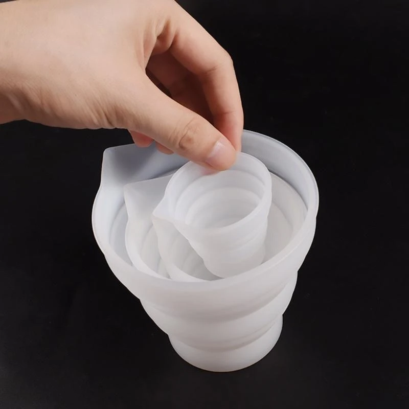  Flexible Liquid Measurer Container Mold Silicone Measuring Cup Molds Non-stick Epoxy Mixer Cup Casting for Epoxy Resin
