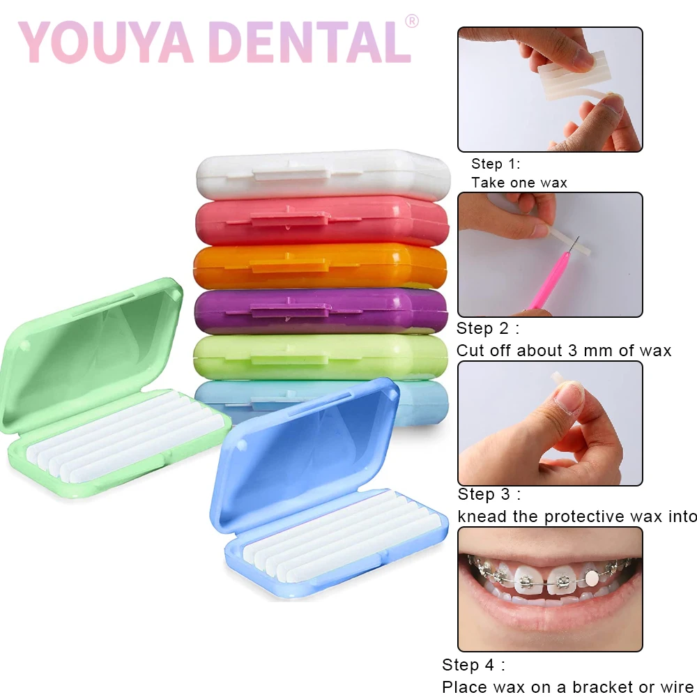 

10Pcs/Bag Dental Orthodontic Wax Colorful Fruity Flavored Braces Care Wax Suitable For Brace Wearers To Relieve Pain Oral Care