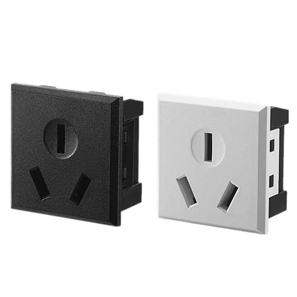 Black White Australia Screw Wiring embedded 16A 3Pin UPS PDU Power Socket AU Desktop Receptacle AC Panel Module Outlet 35*37mm