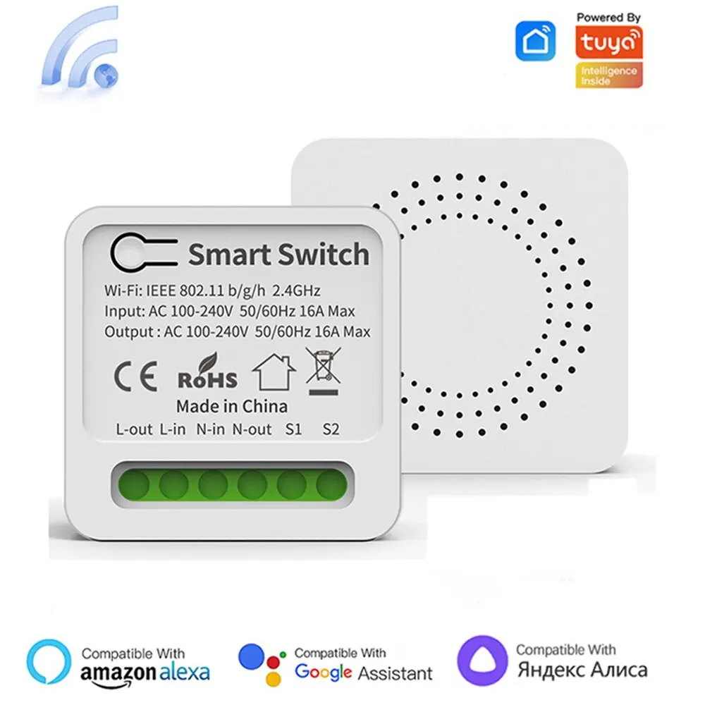 Wifi Mini Smart Switch 16A interruttore della luce fai da te controllo Wireless a 2 vie Smart Home con Tuya Smart Life Alexa Alice Google Home