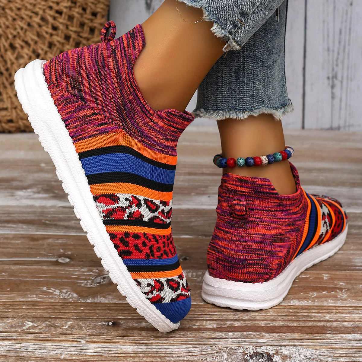 Frauen Turnschuhe lässig gemütlich stricken Walking Designer Schuhe Frauen neuen Trend Mode flache Turnschuhe Frauen Mesh atmungsaktive Slipper