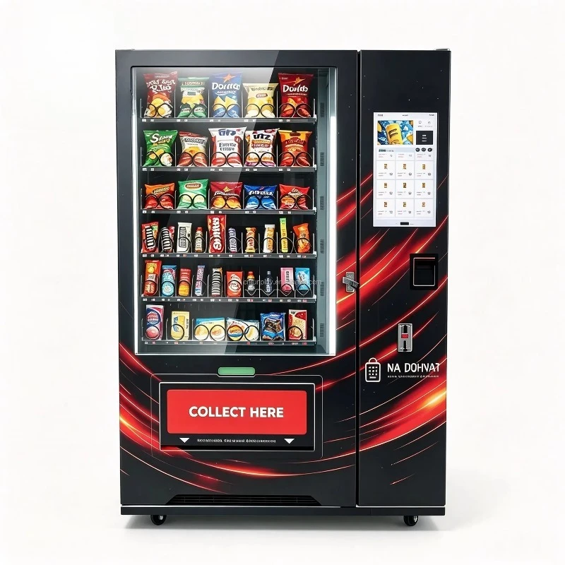 OEM / ODM Customization  Unstaffed Retail Machine   Spiral Coil Helix Tray Refrigerated  Snack Vending Machine CE