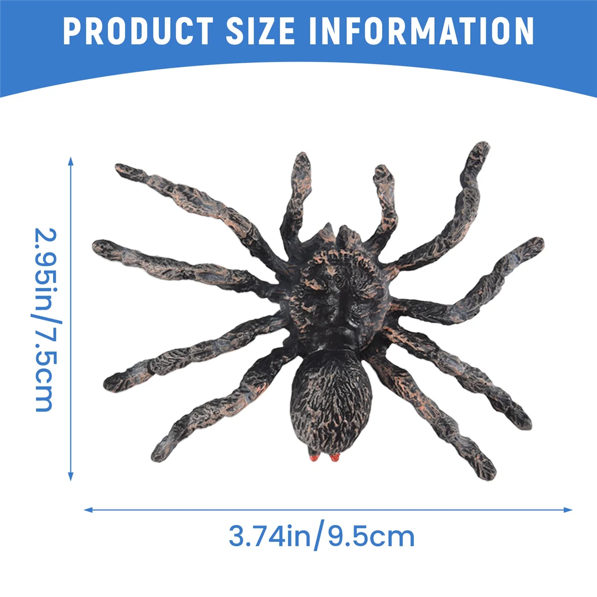 The New 2Pcs 9.5cm Large Fake Realistic Spider Insect Model Toy Fun Halloween Scary Prop