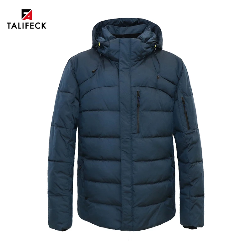 TALIFECK Men Winter Jacket Thick Cotton Padded Jacket Detachable Hood Warm Winter Coats Puffer Jacket Parka Men Russian Style