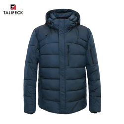 TALIFECK-Chaqueta gruesa acolchada de algodón para hombre, abrigo de invierno con capucha desmontable, Parka cálida, estilo ruso