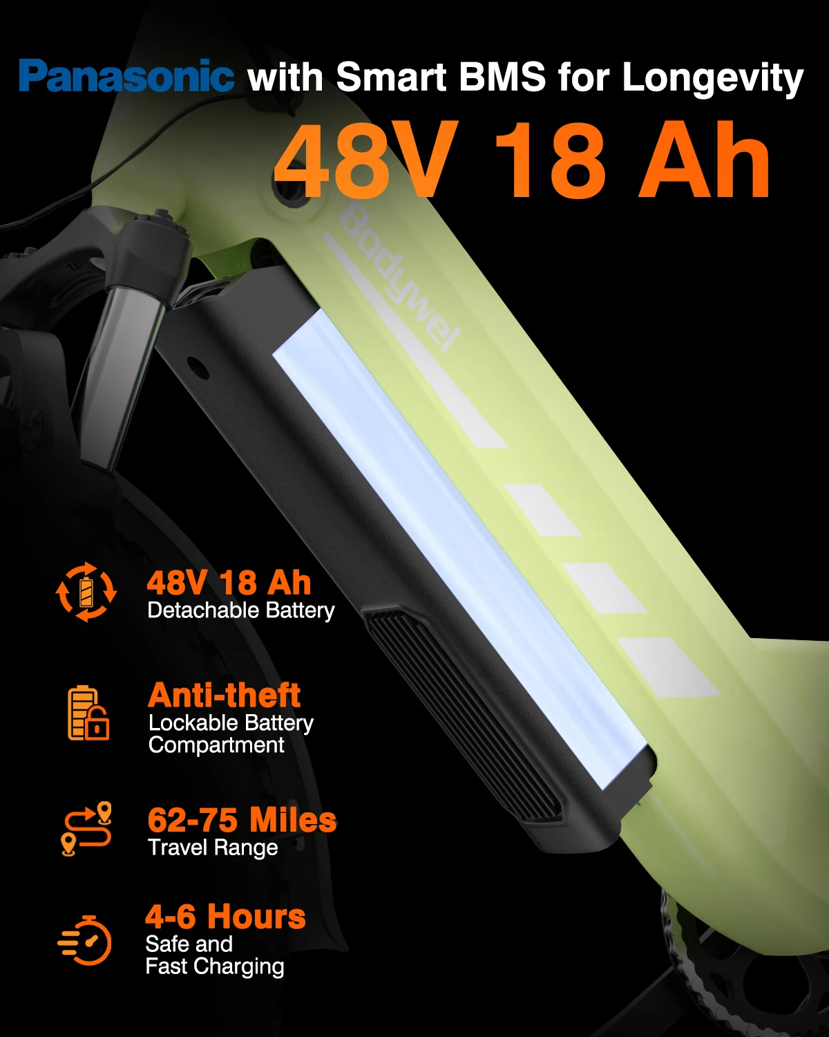 Bodywel F20 Pro Erwachsenen-Elektrofahrrad E-Bike 48V18AH Akku 20 Zoll Reifen Schneemobil E-Bike – Detail 1
