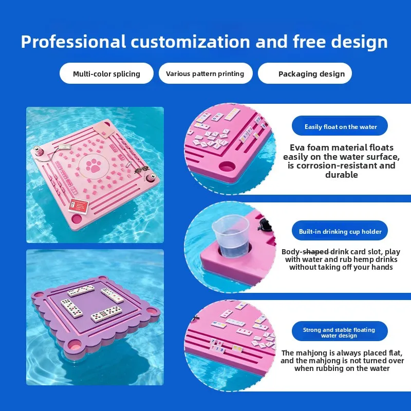 Cross-border EVA Foam Floating Mahjong Table Domino Chessboard Game Table with Paw Print Design and Customizable Features