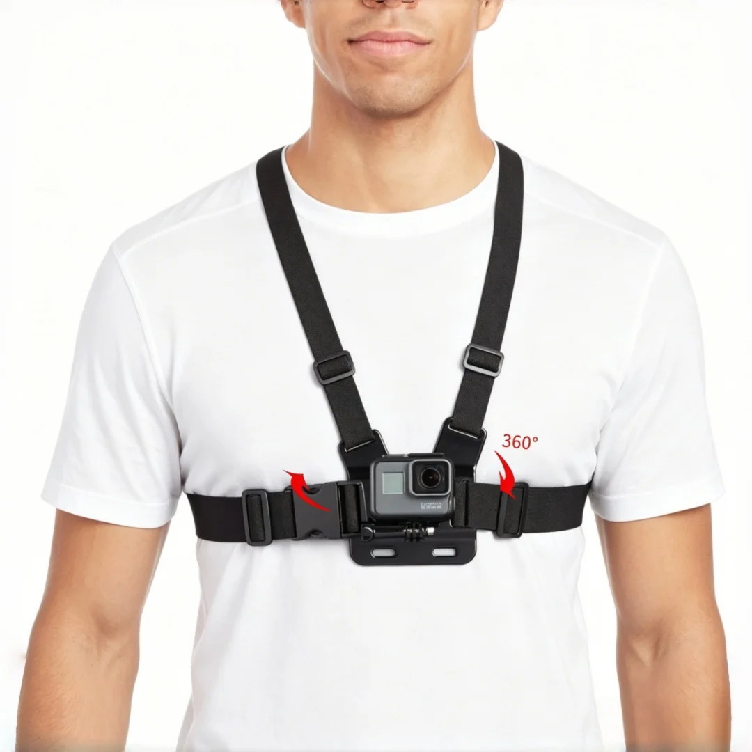 Camera Chest Strap, Suitable for Gopro Hero 13, 12, 11, 10, 9, 8, 7, 6, 5, 4, Session, 3+, 3, 2, 1, Max (2018), Akaso, Dji Osmo