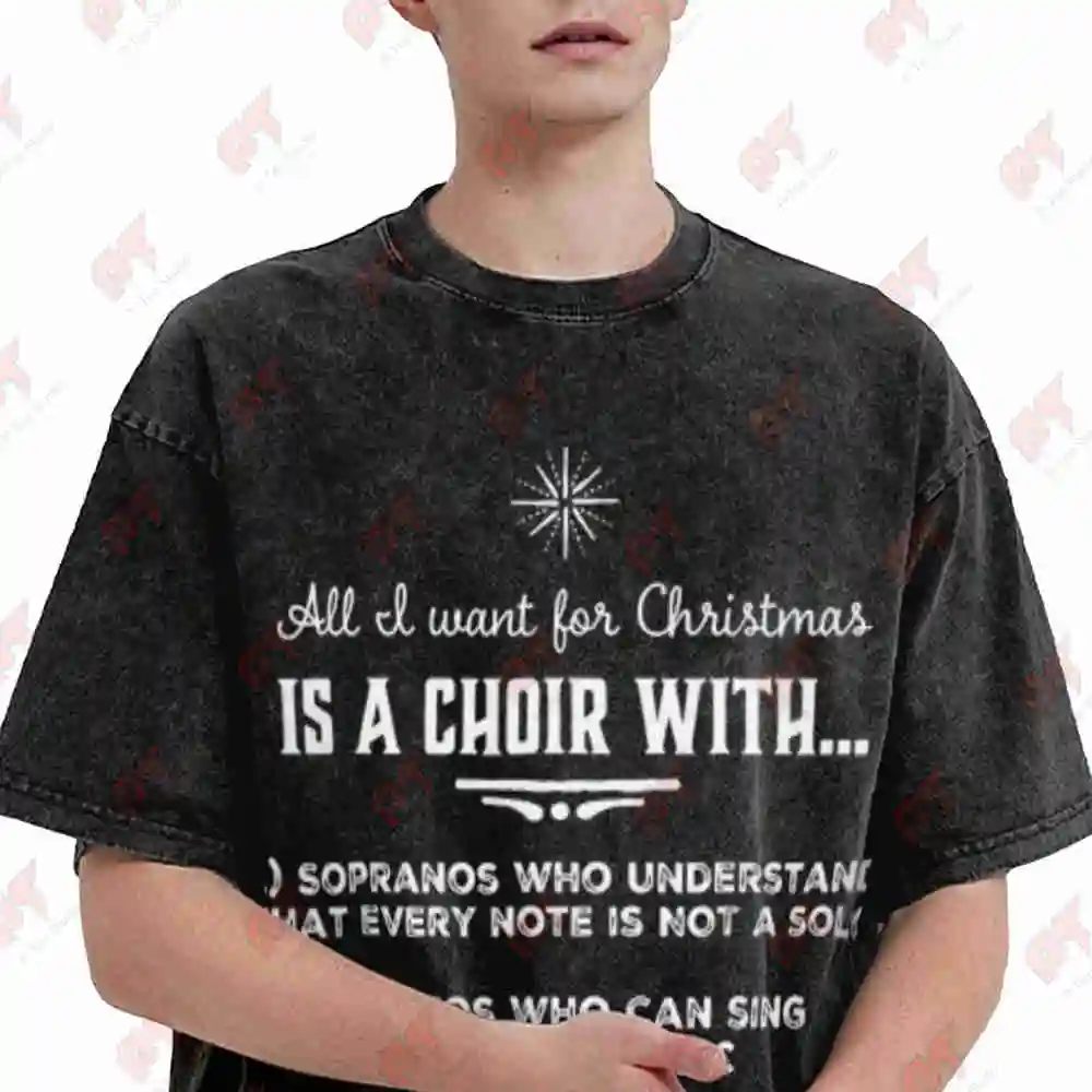 Choir Director Christmas Vintage Washed Tee Pure Cotton T-Shirt