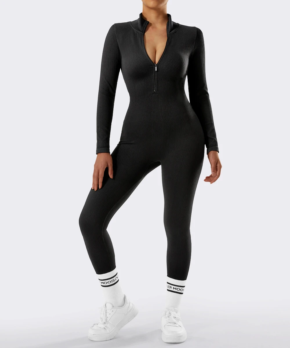 Women Rompers Long Sleeve Solid Skinny Bodycon Jumpsuits Bodysuits Sports Fitness Casual Activity Streetwear Yoga Sets Jumpsuits