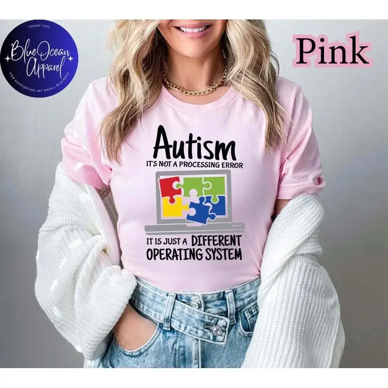 Proud Autism T Shirt It'S Not A Processing Error Just Different Operating System Support Neurodiversity Pride