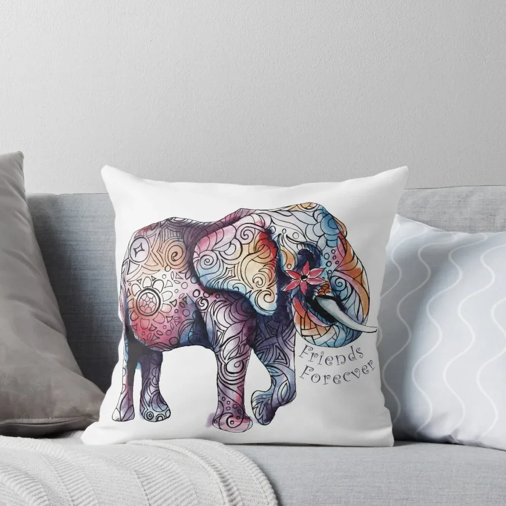 Kristins Flower of Friendship Elephant Throw Pillow Marble Cushion Cover Sitting Cushion pillow