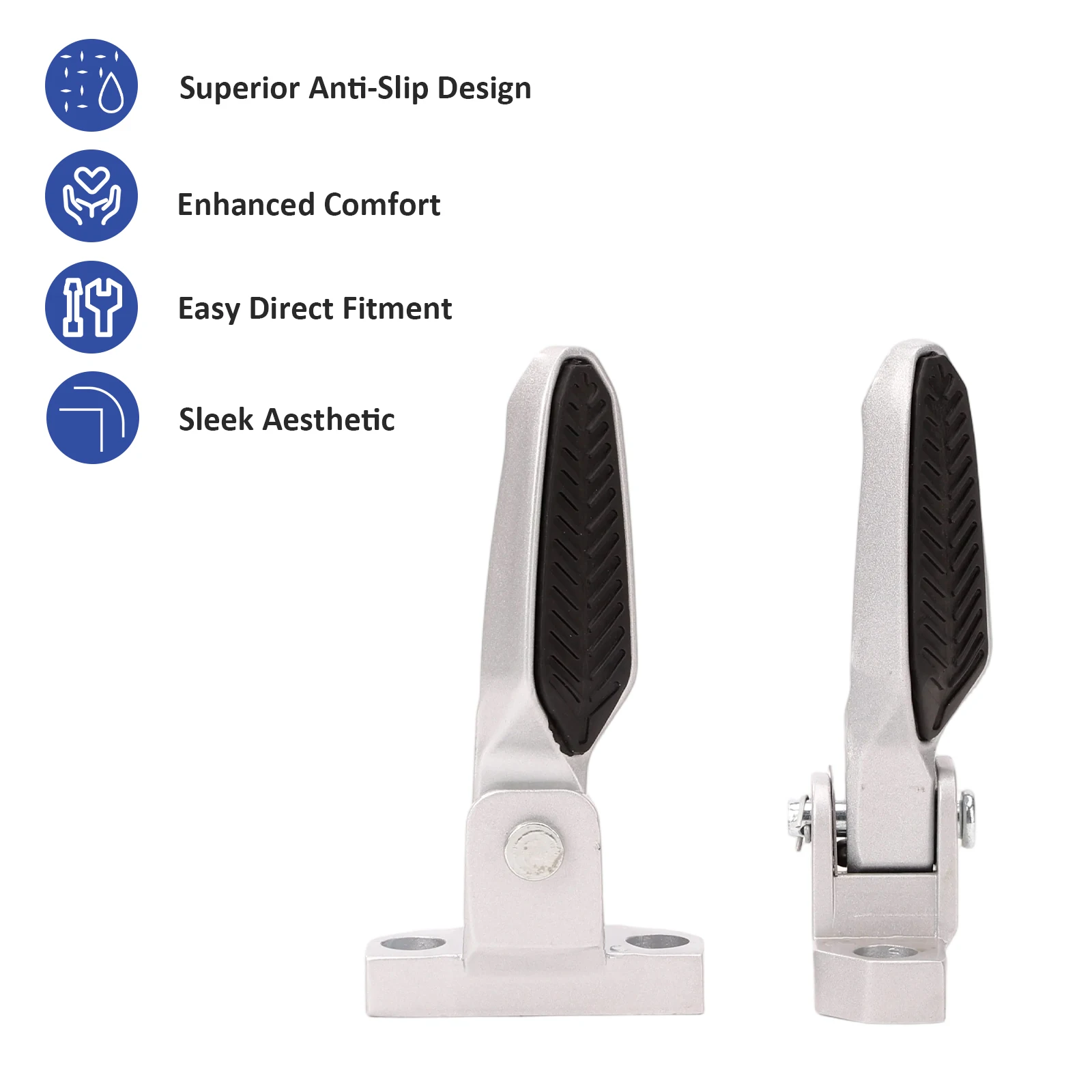 Aluminum Alloy Footrest / Passenger Foot Pegs for Yadea/AIMA/Tailg E-Scooters，motorcycle accessories