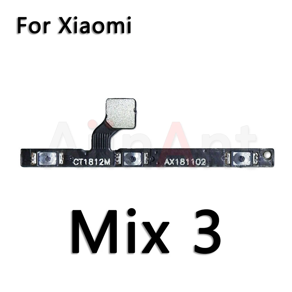 AiinAnt-botones de volumen de encendido y apagado, interruptor de llave, Cable flexible de alimentación para Xiaomi Mi Note Max Mix 2 2s 3 F1 A3 A2