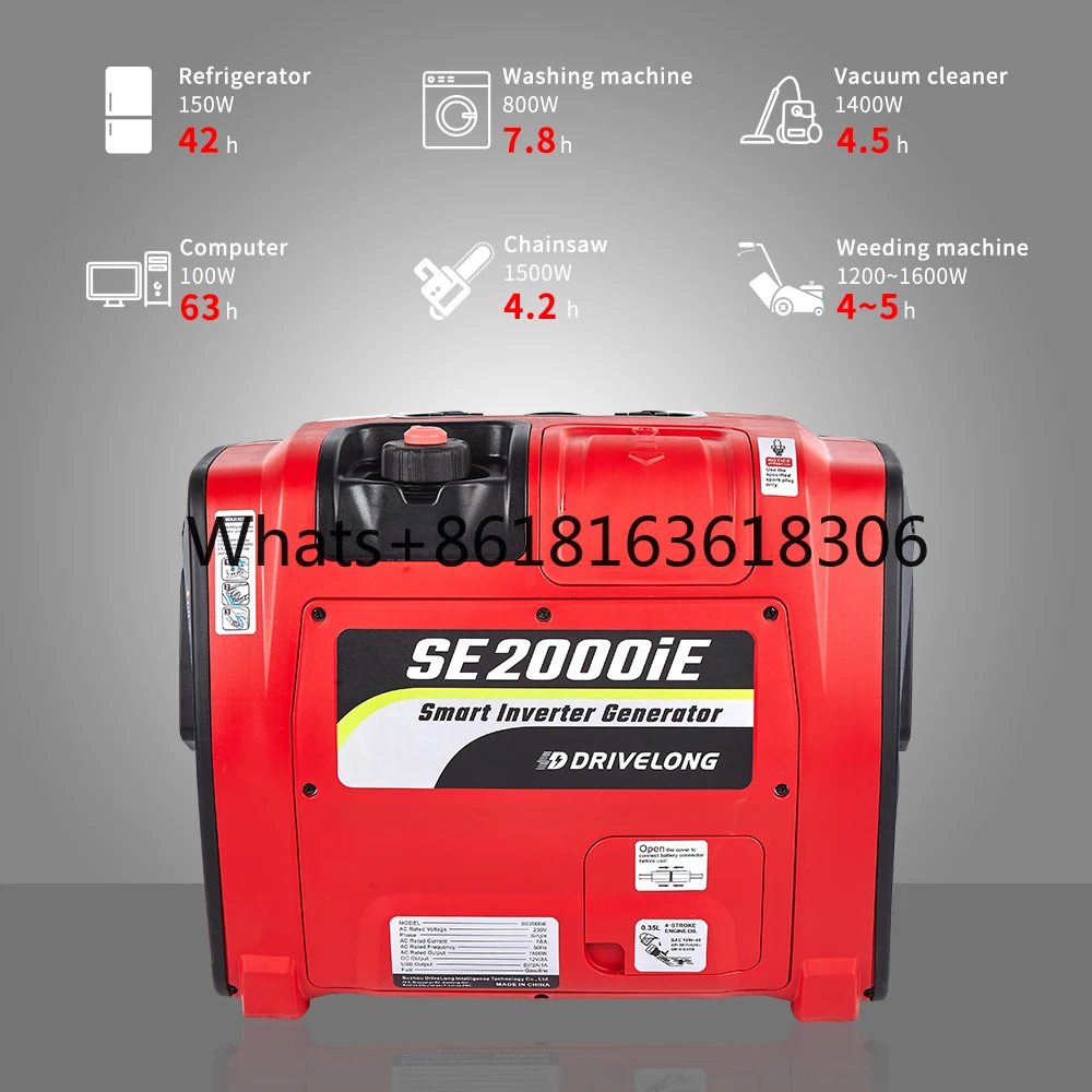 Gasoline power invertor Generator outdoor generator 2000 2kw Portable Silent Digital Gasoline Generator With Electric start