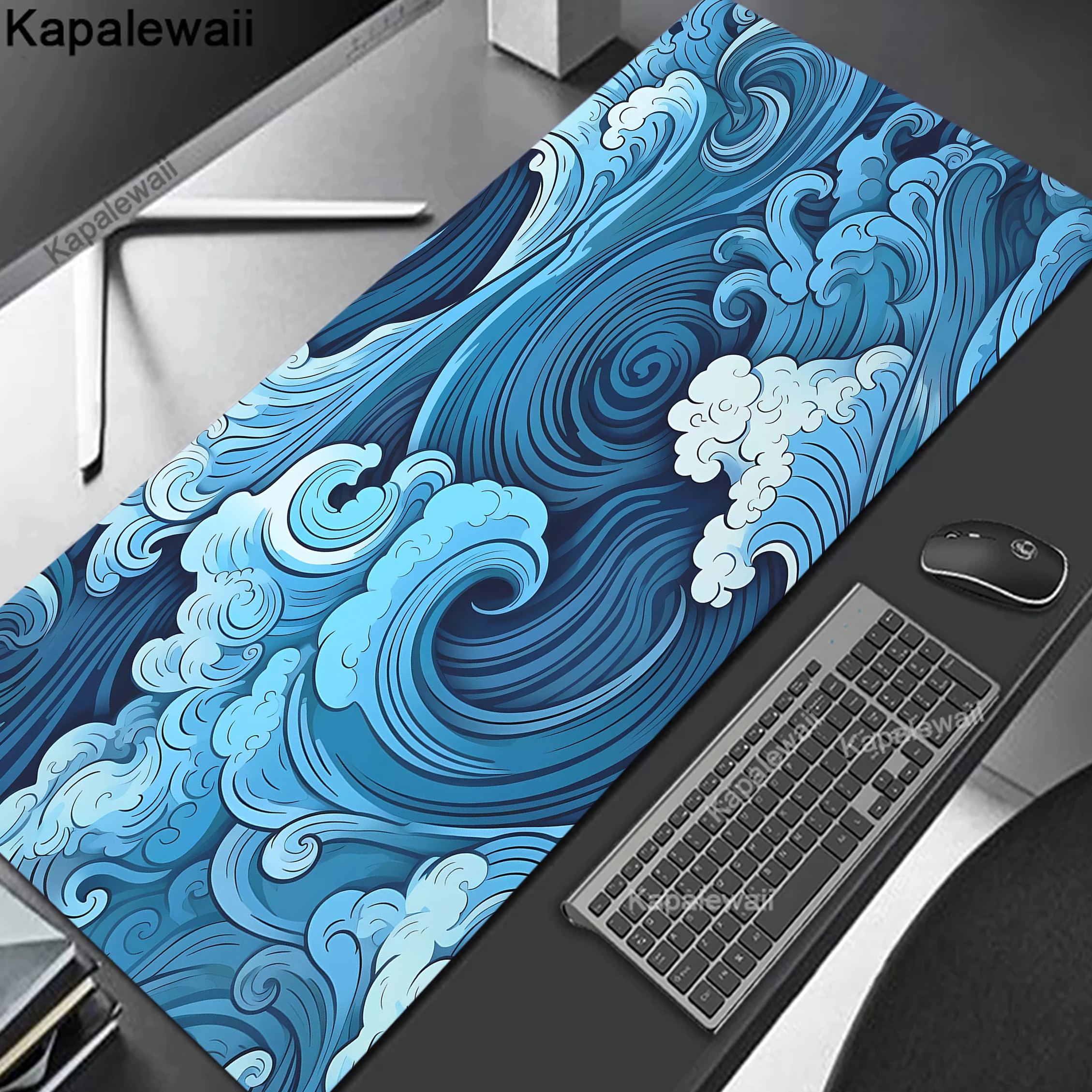 

Computer Mouse Pad Desige Great Wave Art Gaming PC Desk Mat Fast Accessory Non-slip Soft XXL Size Mousepad Large 80x30cm Mats