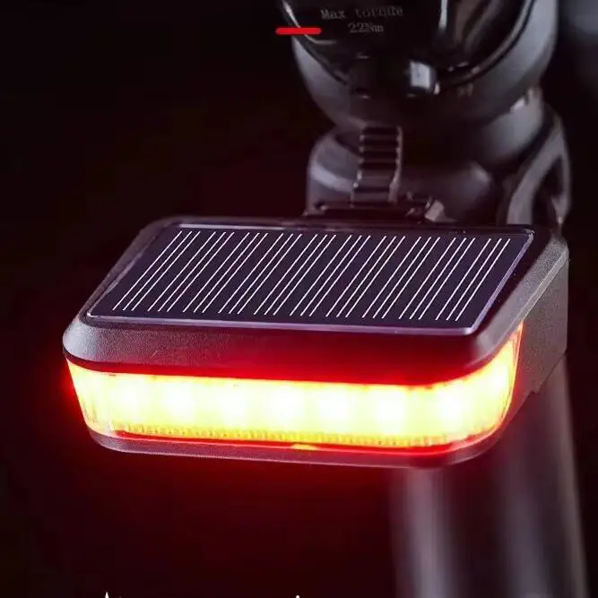ESLNF MTB Taillight Mountain Cycling Rear Bike Bicycle Lights Light Tail Solar Night Rechargeable Energy Road Safety Red Lamp