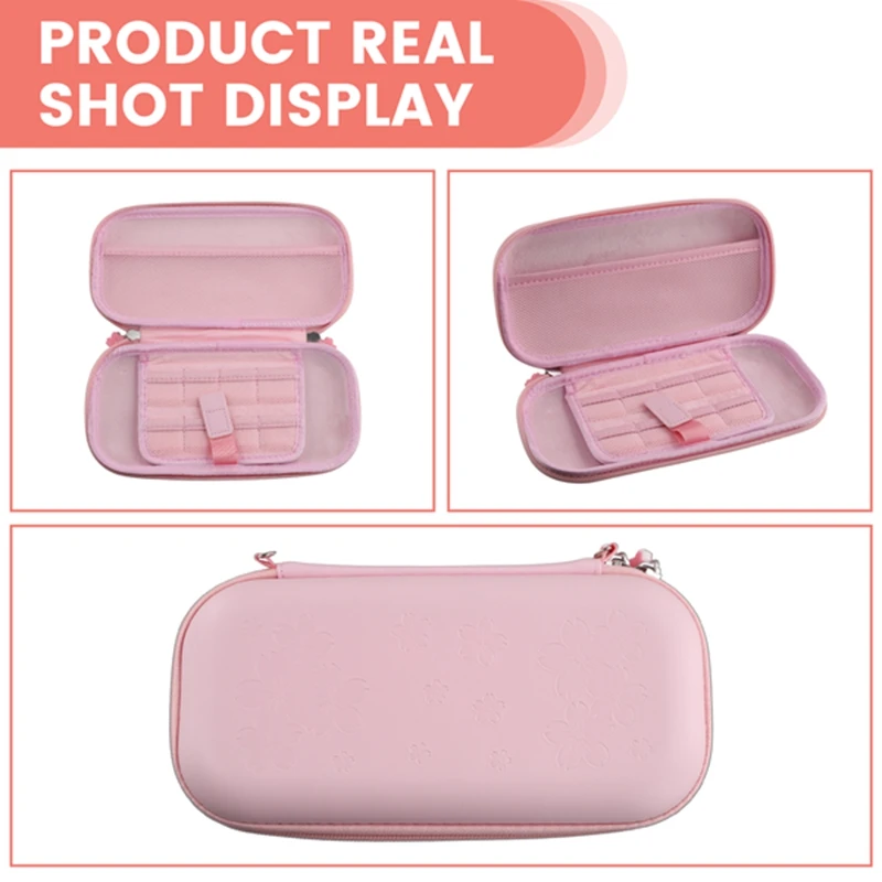 A73E-Pink Carrying Case Compatible With Nintendo Switch Lite, Portable Nintendo Switch Lite Bag For Switch Lite With Storage