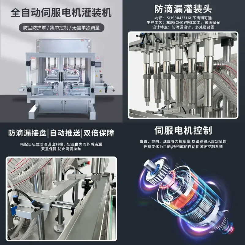 Automatic Servo Motor Filling Machine for Paste Liquid Laundry Detergent Disinfectant Sauce Quantitative Canning Equipment