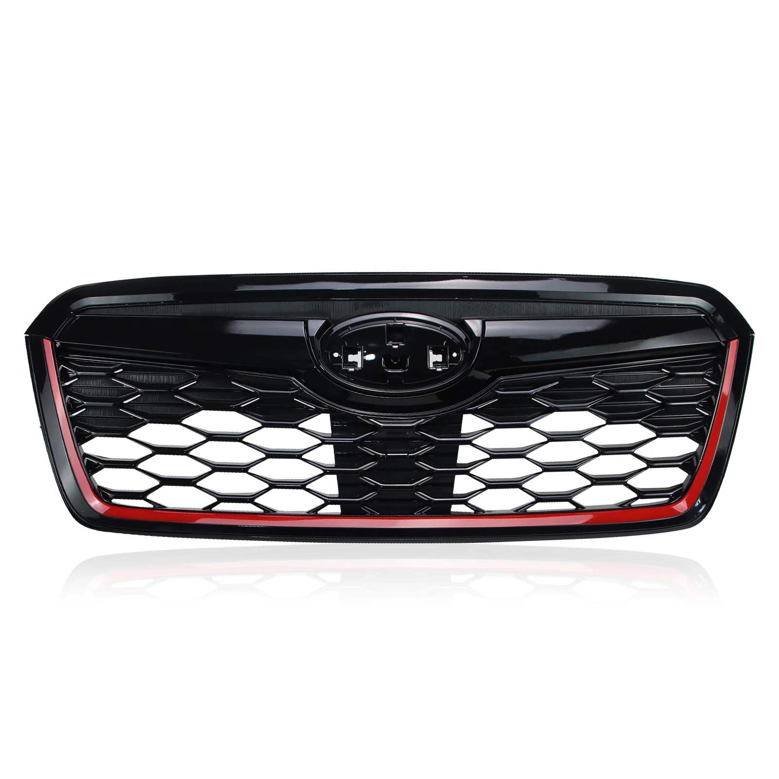 Honeycomb Front Grill for 2019-2021 Subaru Forester w/Camera Hole Gloss Black