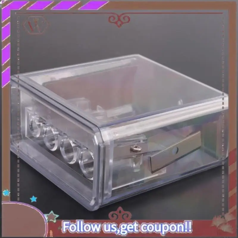 ABBG-2 قطعة مبراة أقلام نجار نقطة طويلة مبراة أقلام رصاص يدوية مع غطاء بلاستيكي 4 ثقوب مبراة أقلام رصاص محمولة