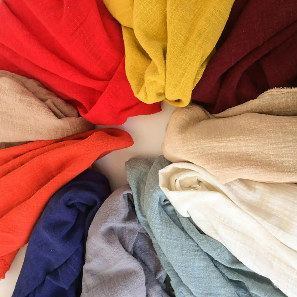 Organic Linen Cotton Crinkled Fabric for Sewing