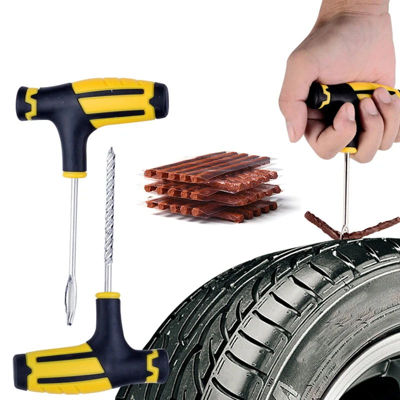 

2PCS/SET Car Tire Repair Tools Kit with Rubber Strips Tubeless Tyre Puncture Studding Plug Set for Truck Motorcycle Tools