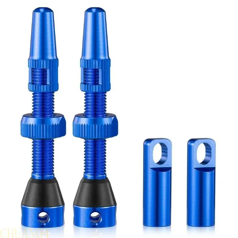 

A1A2 Tubeless Bikes Valves Stem Kits with Integrated Value Cores Remover Tool and Valves Stem Caps 60mm Tubeless Value Stem