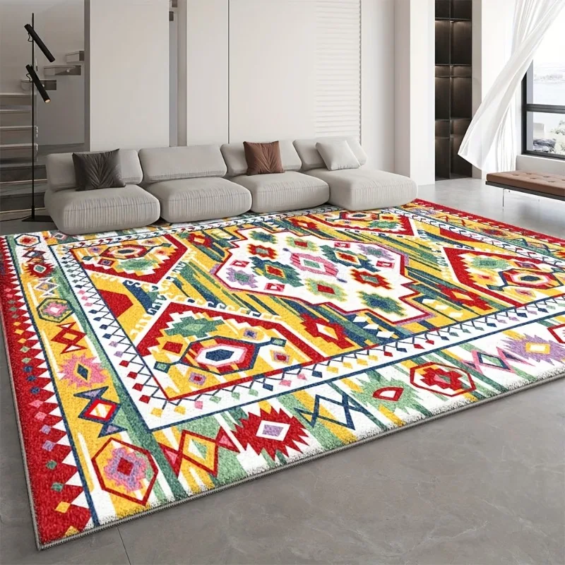 Retro Ethnic Style Carpets for Living Room Persia Bedroom Decor Rug Non-slip Washable Porch Floor Mat Dining Room Lounge Carpet