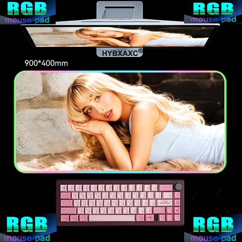 HYBXAXC  Mouse Singer Pad Mouse Pads RGB Gaming Mouse Pad Desk Mat HD Gamer Large LED Light XXL