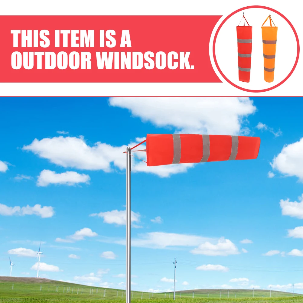 

2 Pcs Waterproof Wind Direction Indicators Reflective Windsocks 80cm Oxford Cloth Flags Red Grey Grey Outdoor Decorations