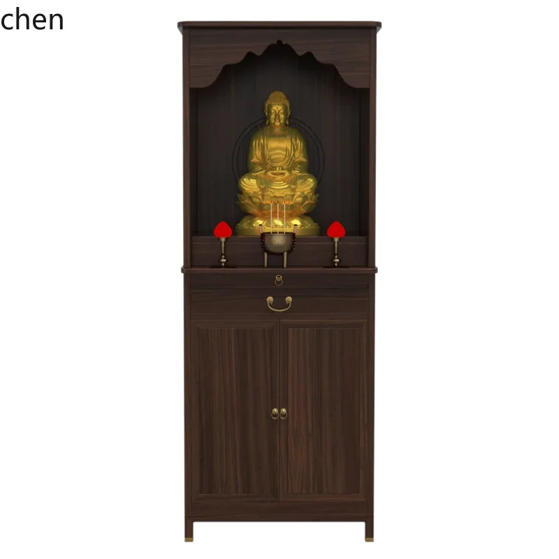 

New Chinese Buddhist Shrine Solid Wood Shrine Standing Cabinet Buddhist Terrace Household Shrine Cabinet God of Wealth