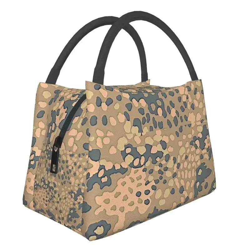 

Desert Erbsenmuster Pea Dot German WW2 Camouflage Pattern Insulated Lunch Bags for Women Leakproof Cooler Thermal Bento Box