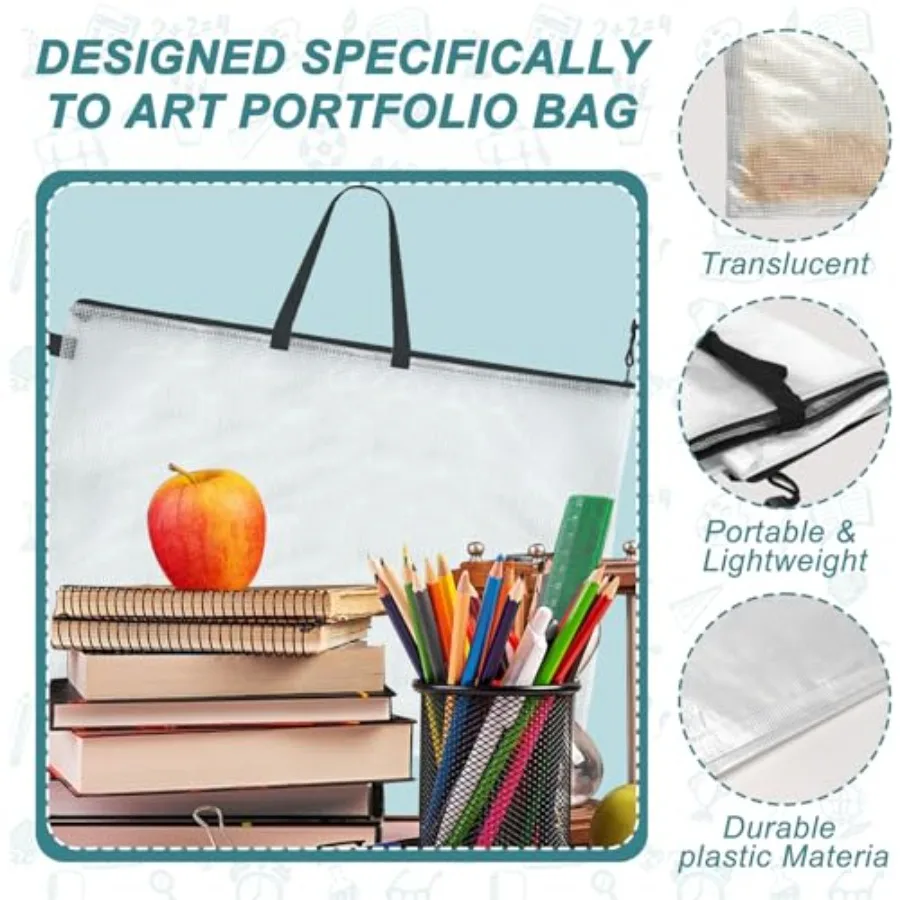 24 x 36 Zoll Kunst-Portfolio-Koffer, Kunst-Portfolio-Tasche, große Poster-Aufbewahrungstasche mit Reißverschluss und Griff für Künstler, langlebiges Portfolio