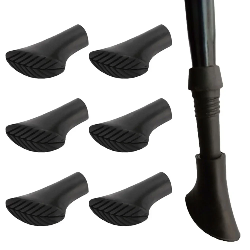 

6PCS Walking Stick Crutch Tip Cane Poles Cane Tip Protector TPR Rubber Pad Buffer Replacement Tip Hiking Mountaineering
