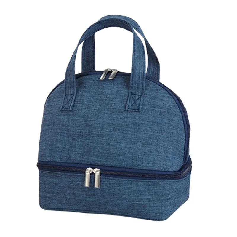 

KB-Insulated Lunch Box For Work, Double Deck Leakproof Lunch Cooler Bags For Travel Office Picnic Hiking
