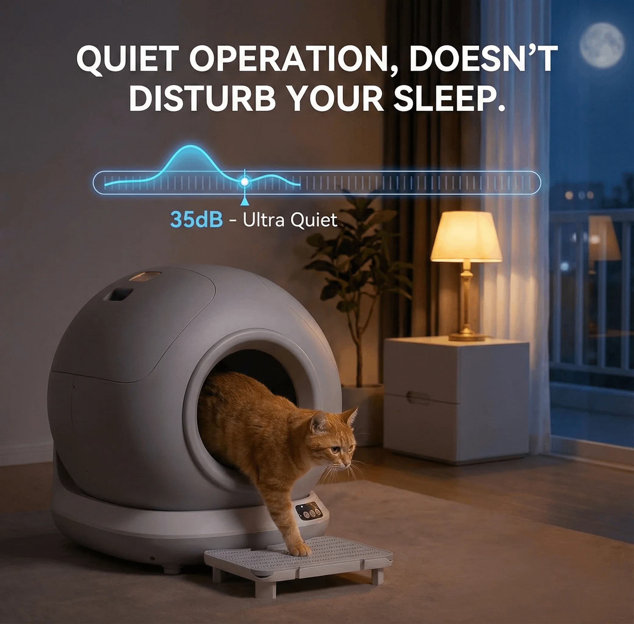 New Design Smart Self-Cleaning Litter Box - Automatic APP Control Upgraded Safety for Cats