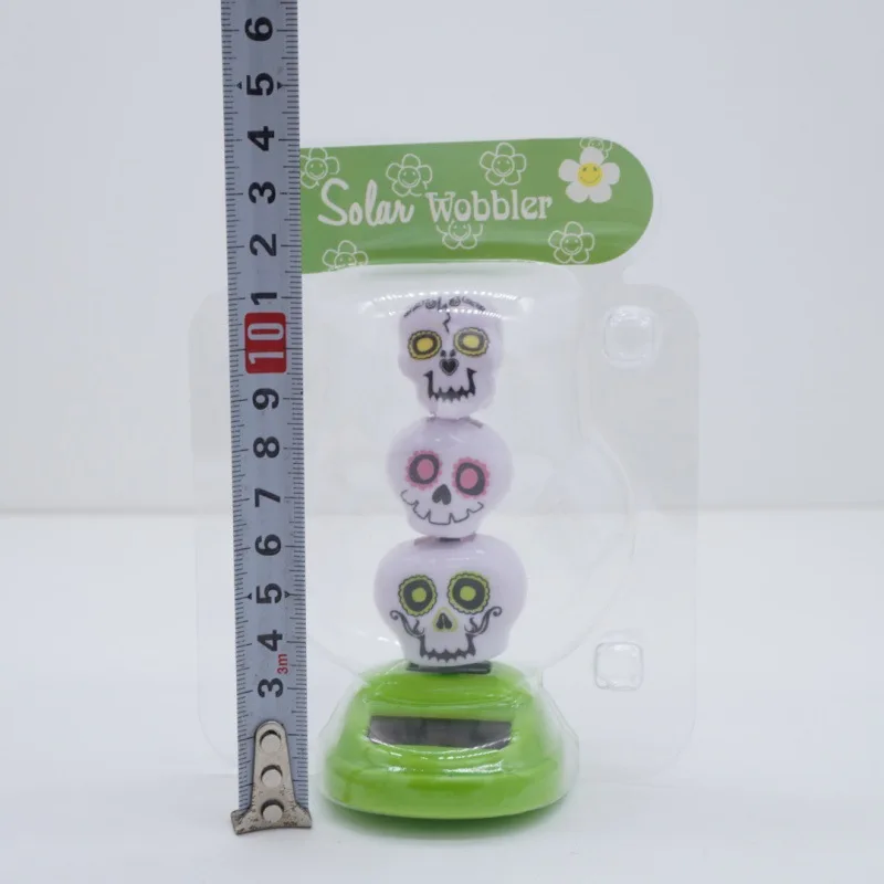 Engraçado simulação de halloween crânio cabeça fantasma brinquedos solares novidade criativa balançando dança desktop carro ornamento decorativo presente