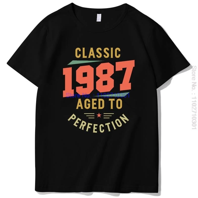 Born In 1987 Gift T-Shirt Graphic T Shirts Cotton Short Sleeve T Shirt Fashion New Shirts And T-Shirts O-Neck Mens Print T Shirt