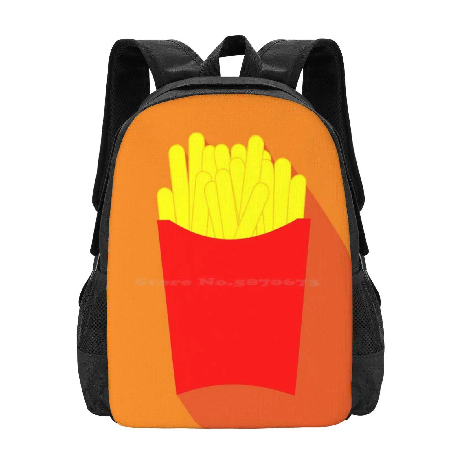 Retro French Fries School Bags For Teenage Girls Laptop Travel Bags French Fry French Fries Small Fry Side Of Fries Hamburger